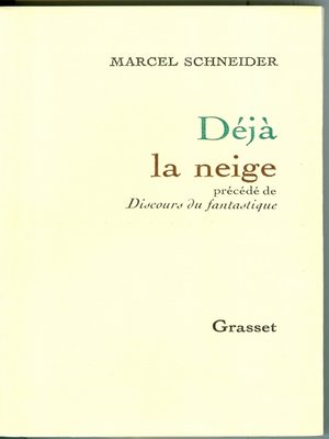 cover image of Déjà la neige